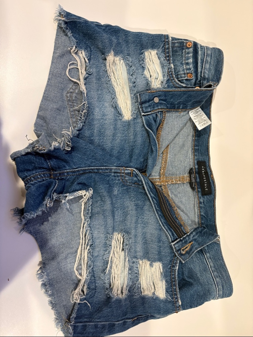 Aeropostale Distressed Denim Cutoff Shorts - Blue